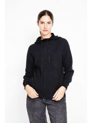 ASSUILI Sweter w kolorze czarnym rozmiar: 34. Czarne swetry Assuili, bez wzorów, ze splotem, klasyczne, bez ramiączek. Za 130.99 zł.