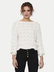 ONLY Sweter Brynn 15222853 Biały Regular Fit. Białe swetry ONLY, m, bez wzorów, z bawełny, bez ramiączek. Za 79.99 zł.