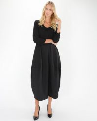 Czarna sukienka midi. Czarne sukienki Unisono, l, bez wzorów, z bawełny, wizytowe, bez kołnierzyka, bez ramiączek, midi. Za 269.00 zł.