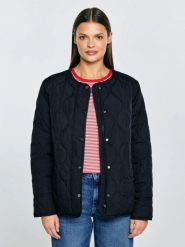 Kurtka damska z ozdobnym pikowaniem przejściowa czarna Charla 906. Czarne kurtki BIG STAR, l, bez wzorów, z poliamidu, eleganckie, bez kaptura. Za 329.99 zł.