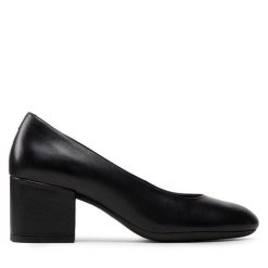 Czółenka Geox. Czarne czółenka Geox, bez wzorów, bez obcasa, bez zapięcia. Za 329.99 zł.