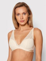 Triumph Biustonosz z fiszbiną Aura Spotlight 10208018 Beżowy. Brązowe biustonosze Triumph, bez wzorów, z syntetyku. Za 119.99 zł.