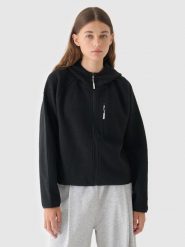 4F Polar sherpa z kapturem damski - czarny S. Czarne bluzy z polaru 4f, na zimę, s, bez wzorów, z dzianiny, snowboardowy. W wyprzedaży za 99.99 zł.