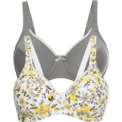 Biustonosz (2 szt.), bawełna organiczna bonprix z nadrukiem + szary. Biustonosze marki bonprix. Za 34.99 zł.