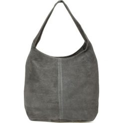 Worek A4 skórzany szary U35. Szare torebki klasyczne bez wzorów, z materiału, na ramię, duże, zamszowe, bez dodatków. Za 169.99 zł.