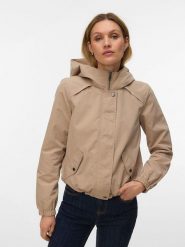 Vero Moda Kurtka przejściowa w kolorze beżowym rozmiar: M. Brązowe kurtki Vero Moda, m, bez wzorów, bez kaptura. Za 149.31 zł.