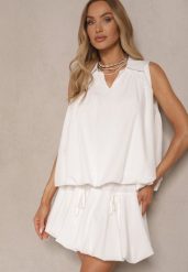 Biała Spódnica o Rozkloszowanym Kroju z Kokardami Ularosiel. Białe spódnice Renee, na co dzień, m, z aplikacjami, eleganckie, mini, proste. W wyprzedaży za 29.99 zł.