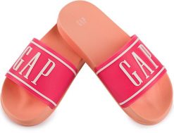 Damskie klapki sportowe miejskie na basen plażę różowe GAP AUSTIN. Czerwone klapki GAP, bez wzorów, z gumy, eleganckie, bez obcasa, bez zapięcia. Za 79.00 zł.