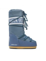 Moon Boot Śniegowce Mb Icon Nylon 80D1400440 Szary. Niebieskie śniegowce Moon Boot, bez wzorów, z materiału, bez zapięcia. Za 859.99 zł.