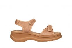 Sandały Azaleia Vera Therapy Pap Ad Brown 198036, Beżowy, Materiał. Brązowe sandały Azaleia, bez wzorów, z materiału, bez obcasa, na płaskiej podeszwie, bez zapięcia. Za 199.99 zł.