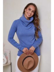 Soft Cashmere Golf w kolorze niebieskim rozmiar: 38/40. Niebieskie swetry Soft Cashmere, bez wzorów, z kaszmiru, klasyczne, bez ramiączek. Za 105.88 zł.
