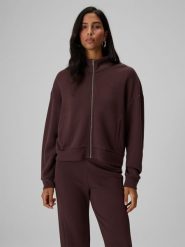 4F Bluza dresowa loose bez kaptura damska - brązowa S. Brązowe bluzy bez kaptura 4f, s, bez wzorów, z dresówki, bez kaptura, trekkingowe. Za 169.99 zł.