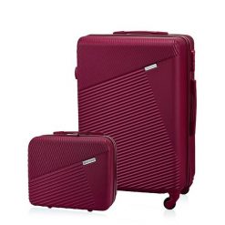 Walizka M i duży kuferek BETLEWSKI Bordowy ZEST BWA-053 BORDO M. Czerwone walizki Betlewski. Za 349.99 zł.