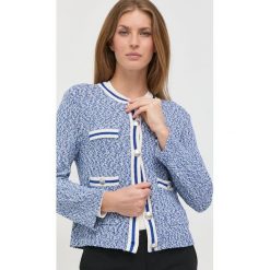 BOSS kardigan 50473251 damski. Niebieskie swetry Boss, m, bez wzorów, z włókna, bez ramiączek. W wyprzedaży za 629.99 zł.
