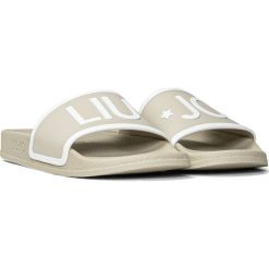 Klapki beżowe Liu Jo Kos 2. Brązowe klapki Liu Jo, bez wzorów, bez obcasa, bez zapięcia. Za 253.99 zł.
