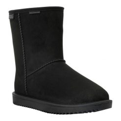 Damskie Wodoodporne Buty Zimowe Risely Z Podszewką Ze Sztucznego Futra. Czarne buty trekkingowe Regatta, bez wzorów, z futra, bez zapięcia, trekkingowe. Za 275.99 zł.