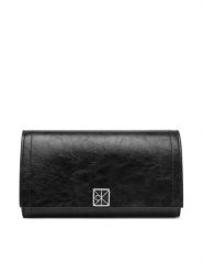 Calvin Klein Portfel Emblem Hw Long Bifold LV04F1316G Czarny. Czarne portfele Calvin Klein, bez wzorów, ze skóry. Za 329.99 zł.