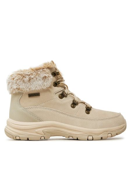Skechers Trapery Trego - Snow Worries 167882/NAT Beżowy. Brązowe traperki Skechers, bez wzorów, ze skóry, bez obcasa, bez zapięcia. Za 449.99 zł.