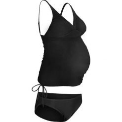 Tankini ciążowe (2 części) bonprix czarny. Czarne bikini bonprix, bez wzorów. Za 75.98 zł.