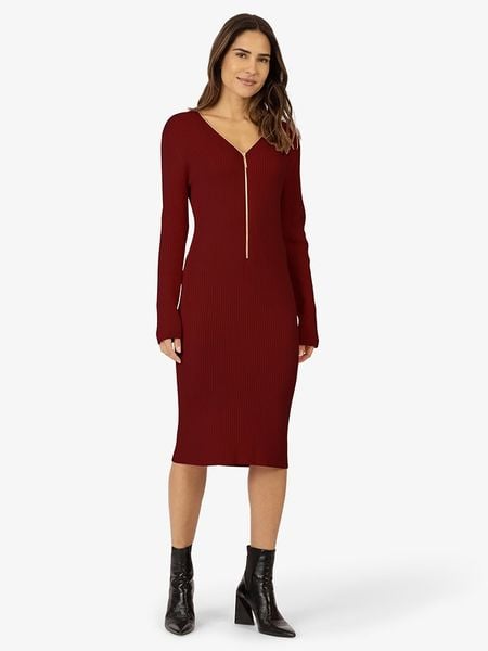 APART Sukienka dzianinowa w kolorze bordowym rozmiar: 40. Czerwone sukienki Apart, na co dzień, bez wzorów, z dzianiny, bez kołnierzyka, bez ramiączek, midi, proste. Za 335.45 zł.