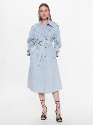 Pinko Trencz Partita 100586 A0MX Niebieski Regular Fit. Niebieskie płaszcze Pinko, xs, bez wzorów, z bawełny, bez kaptura. Za 2,879.00 zł.