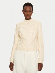 Guess Kurtka z imitacji skóry W4YL04 WE480 Kremowy Regular Fit. Białe kurtki Guess, xs, z aplikacjami, ze skóry, bez kaptura. Za 512.99 zł.