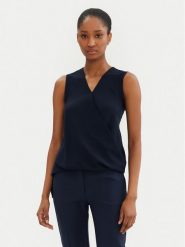 Rinascimento Bluzka CFC0122910003 Granatowy Regular Fit. Niebieskie bluzki Rinascimento, l, bez wzorów, z syntetyku, bez kołnierzyka, bez ramiączek. Za 139.99 zł.