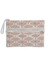 BLE Kopertówka w kolorze biało-pomarańczowym - 28 x 20 x 1 cm rozmiar: onesize. Białe kopertówki BLE, bez wzorów, z materiału, bez dodatków. Za 13.44 zł.