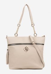 Ciemnobeżowa Torebka Shopperka z Ozdobnymi Rączkami Aplikacją i Dodatkowym Paskiem Idariona. Brązowe shopper bag Born2be, z aplikacjami, z jeansu, biznesowe, na ramię, bez dodatków. Za 99.99 zł.