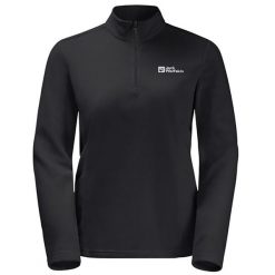 Bluza trekkingowa damska Jack Wolfskin Taunus Hz. Czarne bluzy Jack Wolfskin, s, bez wzorów, z materiału, bez ramiączek, bez kaptura. Za 271.95 zł.
