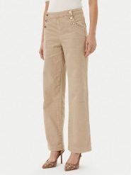 Morgan Spodnie materiałowe 251-PICHAK Beżowy Wide Leg. Brązowe spodnie materiałowe Morgan, bez wzorów, z bawełny. Za 209.99 zł.