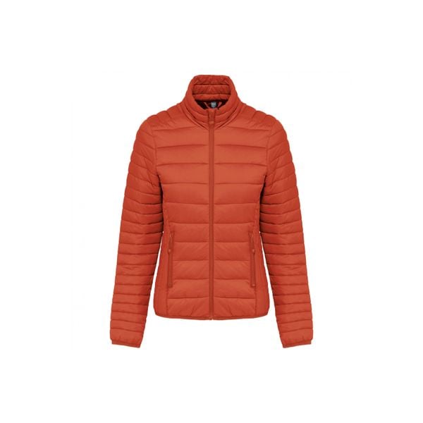 Damska lekka kurtka puchowa Kariban. Brązowe kurtki KARIBAN, bez wzorów, z puchu, bez kaptura. Za 262.00 zł.