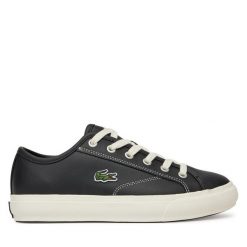 Tenisówki Lacoste. Czarne trampki Lacoste, bez wzorów, bez zapięcia. Za 339.99 zł.