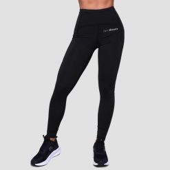Legginsy damskie do biegania czarne Pulse. Czarne legginsy GYMBEAM, bez wzorów, z elastanu. Za 112.90 zł.