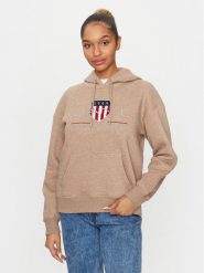 Gant Bluza Archive Shield 4204567 Brązowy Relaxed Fit. Brązowe bluzy Gant, xxl, bez wzorów, z bawełny, bez kaptura. Za 329.99 zł.