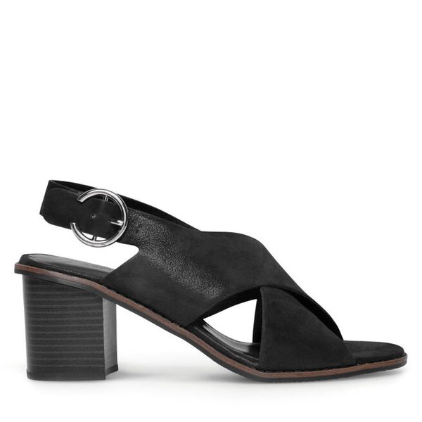 Sandały Lasocki. Czarne sandały Lasocki, bez wzorów, bez obcasa, na słupku, bez zapięcia. Za 199.99 zł.