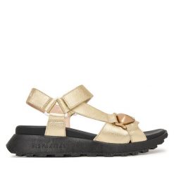 Sandały Hispanitas. Żółte sandały Hispanitas, bez wzorów, bez obcasa, na płaskiej podeszwie, bez zapięcia. Za 549.99 zł.