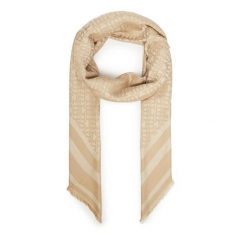Szal Tommy Hilfiger. Brązowe szaliki i kominy Tommy Hilfiger, bez wzorów. Za 299.99 zł.