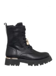 Patrizia Pepe Skórzane botki w kolorze czarnym rozmiar: 40. Czarne botki Patrizia Pepe, bez wzorów, bez obcasa, bez zapięcia. Za 425.39 zł.