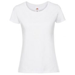 Koszulka Damska Iconic 195 Plain T-shirt. Białe t-shirty fruit of the loom, bez wzorów, sportowe, bez kołnierzyka, bez ramiączek. Za 36.99 zł.