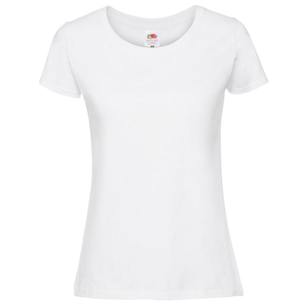 Koszulka Damska Iconic 195 Plain T-shirt. Białe t-shirty fruit of the loom, bez wzorów, sportowe, bez kołnierzyka, bez ramiączek. Za 36.99 zł.