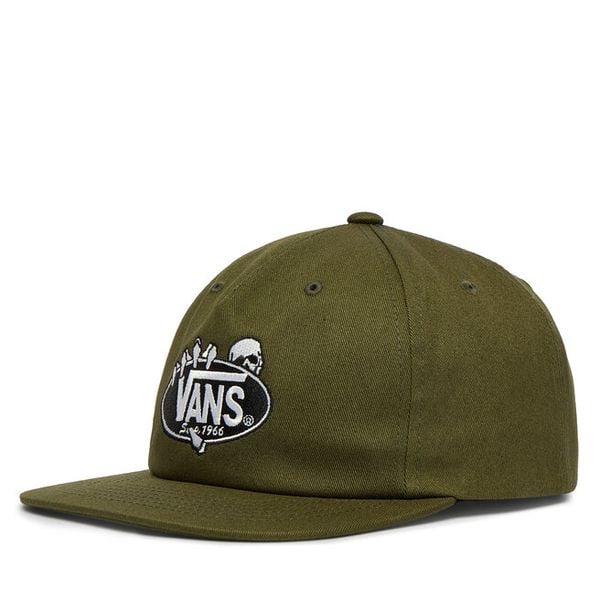 Czapka z daszkiem Vans. Zielone czapki z daszkiem Vans, bez wzorów. Za 113.99 zł.