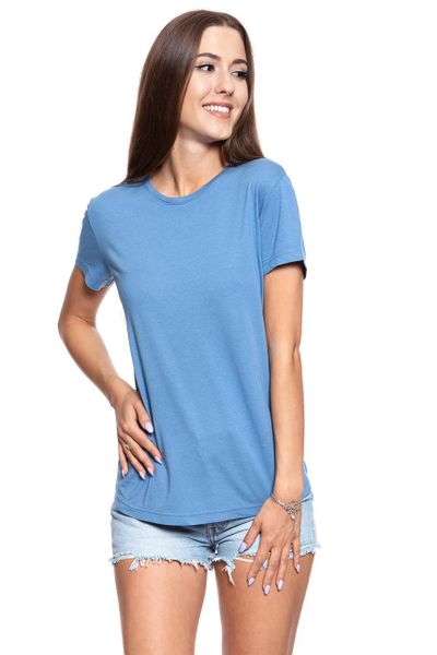 MUSTANG T SHIRT Alina C Fabricmix 1009457 5407. Niebieskie t-shirty Mustang, s, bez wzorów, bez kołnierzyka, bez ramiączek. W wyprzedaży za 39.99 zł.