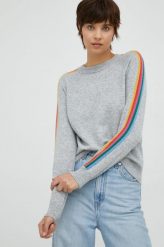 United Colors of Benetton sweter z domieszką kaszmiru damski kolor szary lekki. Szare swetry United Colors Of Benetton, s, bez wzorów, z kaszmiru, bez ramiączek. W wyprzedaży za 239.99 zł.