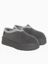 Gooce Skórzane botki zimowe "Wael" w kolorze szarym rozmiar: 38. Szare botki Gooce, bez wzorów, z wełny, bez obcasa, na platformie, bez zapięcia. Za 165.99 zł.