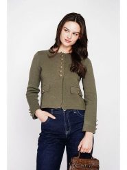 C& Jo Kardigan w kolorze khaki rozmiar: 38. Brązowe swetry C& Jo, bez wzorów, klasyczne, bez ramiączek. Za 131.12 zł.