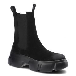 Czarne Botki Carinii Damskie Modne Obuwie Jesienne. Czarne botki Carinii, bez wzorów, eleganckie, bez obcasa, bez zapięcia. Za 339.00 zł.