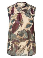 More & More Bluzka w kolorze beżowo-zielonym rozmiar: 44. Brązowe bluzki More & More, bez wzorów, z wiskozy, bez kołnierzyka, bez ramiączek. Za 70.08 zł.