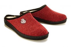 SCHAWOS 320188-41 bordeaux/schwarz, kapcie damskie. Czerwone kapcie Schawos, bez wzorów. Za 219.90 zł.