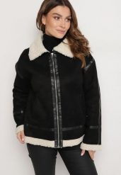 Czarna Kurtka z Imitacji Zamszu z Kołnierzykiem i Futerkiem Belninnia. Czarne kurtki Born2be, l, bez wzorów, z jeansu, eleganckie, bez kaptura. W wyprzedaży za 146.99 zł.